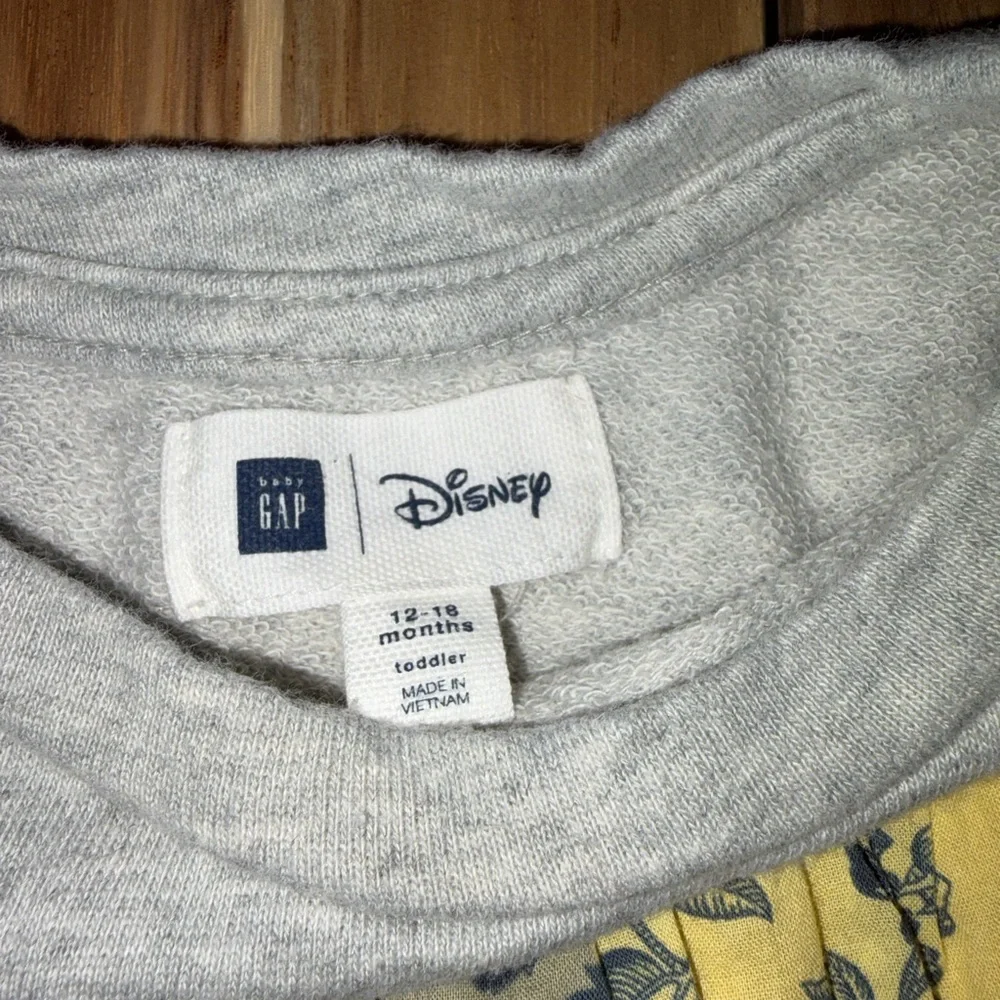 🖤GAP x Disney Belle Yellow and Gray Floral Dress with Diaper Cover